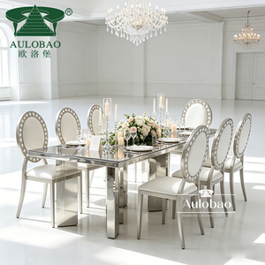 Tables et chaises de salle à manger modernes en acier inoxydable pour mariages à Dubaï, usage domestique, hôtelier et événementiel - Product Image 6