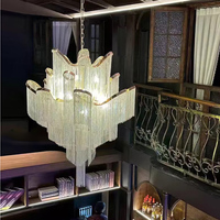 Lustre central creux en fer et cristal LED, style italien de luxe avec pampilles, pour villa, salon, restaurant, escalier, garantie 10 ans
