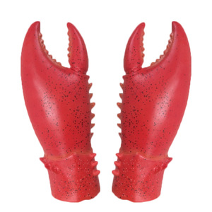 Guantes de garra de cangrejo rojo de plástico para adultos, accesorios de disfraz unisex - Product Image 2