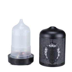 Diffuseur d'arômes en métal Owl avec humidificateur à lumière LED pour usage domestique 10-20 m² noir alimenté par USB - Product Image 4