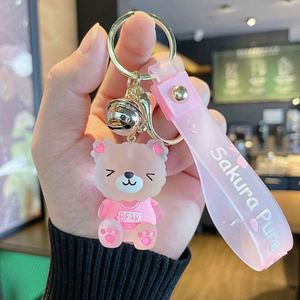 Wholesale <b>Cute</b> 3D Crystal Bear Keychain for Kids Children Key Ring <b>Keyrings</b> Hanging Pendant - Product Image 6
