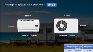 Nuevo Termostato de Techo de 12V 24V para Camiones, Unidad de Aire Acondicionado de Estacionamiento Dividido para Camiones, Tractores, Autocaravanas <span class=keywords><strong>CARTOUR</strong></span> CST22, Garantía de 12 Meses - Product Image 2