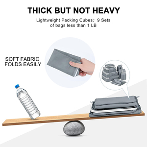 9 PCSトラベルラゲッジオーガナイザーセットトラベルエッセンシャルウェアシューズトラベル収納バッグ9個セット - Product Image 5