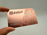 Tarjetas Metálicas de Negocios con Chip NFC, Espejo Dorado Brillante