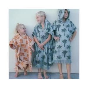 Toallas de Playa con Capucha Ecológicas para Niños, Toalla de Baño para Niños Pequeños, Toallas de Piscina para Niños, Secado Rápido, Ligeras, Suaves, Tipo Poncho - Product Image 1