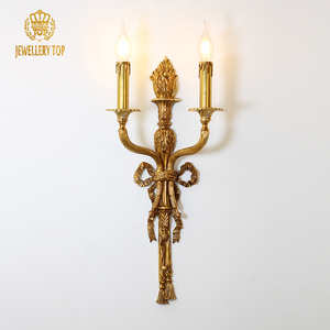 Gioielli top 2 lampade illuminazione decorativa barocca applique da parete in oro lampada in bronzo vintage lampada da parete in ottone antico retrò in rame chiaro - Product Image 1
