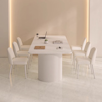 Table de conférence moderne simple luxe crème Wind Rock Board 2m blanc pur longue table de travail chaise combinaison bureaux