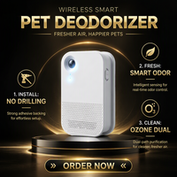 Désodorisant intelligent sans fil pour litière de chat avec détection, capteur, réglage double vitesse, conception sans matériaux nocifs, alimenté par batterie, sans perçage