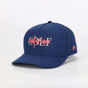 Gorra Deportiva de Béisbol de 5 Paneles con Estampado Personalizado, 100% Algodón, Patrón de Letras, Bordado 3D, Perforaciones Láser - Product Image 1