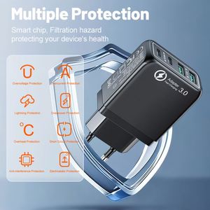 Adaptateur de charge rapide magnétique 4-en-1 QC3.0, 1 port USB + 1 port Type-C, ignifuge, 0,5 A, charge simultanée de 2 téléphones portables, écouteurs - Product Image 2