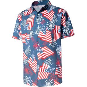 Camisa Hawaiana de Manga Corta con Botones para Hombre, Corte Regular, Impresión Digital, Poliéster Popelina Transpirable - Product Image 1