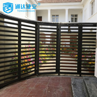 Puerta Corredera Eléctrica Curva de Aluminio para Entrada de Vehículos, con Control Remoto, Inducción Automática, Impermeable, para Patio de Villa