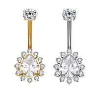 Anneau de nombril en titane G23 ASTM F136, plaqué or 24 carats PVD, fileté intérieurement, poli miroir, bijoux de piercing corporel OEM ODM