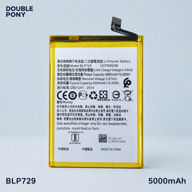 DOUBLE PONY HIGH QUALITY BLP729 5000mAh Li-Polymer Replacement Phone Battery for Realme 5 5i 5s C3 C11 C20 C21 C21Y in Stock