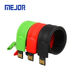 Cao Su Mềm Tát Brazalete Ổ Đĩa Bút 8G Từ Ban Nhạc Cổ Tay 16G Silicone Flash USB Tát Vòng Đeo Tay