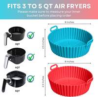 Moule en silicone pour friteuse à air réutilisable Ensemble d'accessoires pour four Doublures en silicone pour friteuse à air Pot pour friteuses à air