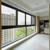 Ventanas Corredizas de Aluminio con Rotura de Puente Térmico 6063-T5, Modernas y Personalizadas, Doble Vidrio Templado, Mosquitera de Acero Inoxidable, Aislamiento Térmico