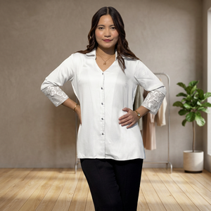 Chemise élégante pour femmes, chemise formelle légère à col boutonné pour le bureau, à porter au quotidien, acheter auprès du fournisseur direct - Product Image 3