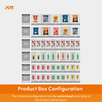 Distributeur automatique XY grande capacité en acier inoxydable, compatible SDK, pour la vente de snacks et boissons avec paiement par carte/espèces et gestion cloud.