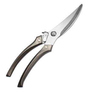 Stainless Steel Kitchen Shears Champagne Color Straight Head For Cutting Chicken Bones And Meat Home Use - Product Image 3