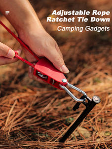Ajustador de Cuerda con Trinquete de 4mm 6mm, Resistente, con Polea Metálica de Alta Reflectividad y Ganchos de Mosquetón para Luces LED, Toldos y Carpas de Exterior - Product Image 5