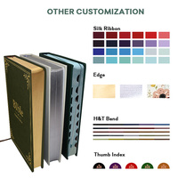 Service d'impression de livres personnalisés pour fournisseurs, couleurs variées, couverture en cuir polyuréthane, diverses tailles, Bible portugaise