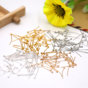 เข็มกลัดโลหะประดับลูกปัดทรงกลม เงิน ทอง KC ชุบสีขาว แพ็ค 2000 ชิ้น สำหรับงาน DIY และเครื่องประดับทำมือ - Product Image 1
