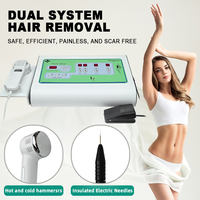 Máquina de Depilación Portátil 2 en 1 con Electrolysis, Eliminación de Vello Permanente, Rápida y sin Dolor, con Agujas Doradas, Certificación CE y ROHS, para Mujeres