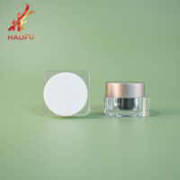 Bouteille carrée en plastique 5g à bouchon à vis double paroi, marque HAOFU, vente chaude, personnalisable OEM/ODM pour gel de construction d'ongles, soins de la peau, cosmétiques