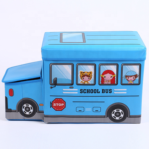 Caja de Juguetes Multifuncional con Forma de Coche de Dibujos Animados, Taburete Plegable para Almacenamiento, Artículos para el Hogar - Product Image 3