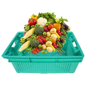 Vente en gros d'usine de caisses en plastique bon marché Conteneur de stockage de fruits et légumes de supermarché Paniers en plastique Caisses de fruits - Product Image 3