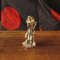 1 ud. Escobas de cobre chapado, objetos decorativos retro de brujería mágica, artesanías decorativas de escritorio, pequeños adornos.