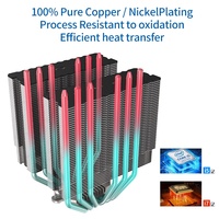 High-Performance 120mm CPU Water Cooling 6 Heat Pipes Double Dual Towers Radiator with Fluid Bearing ARGB LED for Computer Case