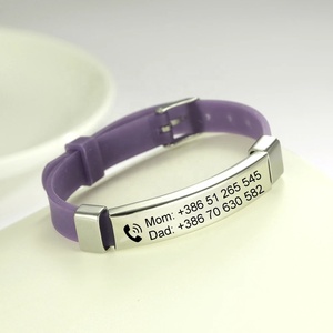 Enfant bébé personnalisé ID <span class=keywords><strong>Bracelet</strong></span> SOS nom d'urgence <span class=keywords><strong>numéro</strong></span> <span class=keywords><strong>de</strong></span> <span class=keywords><strong>téléphone</strong></span> <span class=keywords><strong>Bracelet</strong></span> en Silicone souple bijoux en acier inoxydable - Product Image 2