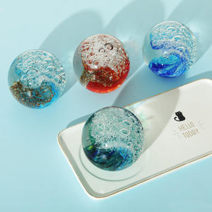 हाथ से उड़े हुए ग्लास आर्ट बबल तरंगें महासागर-थीम वाले ग्लास क्रिस्टल बॉल पेपर होम सजावटी संग्रहणीय - Product Image 6