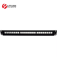 LIYUAN Panneau de brassage vierge 24 ports 1U de hauteur avec modèle de gestion des câbles LY-BPP08-1S24P