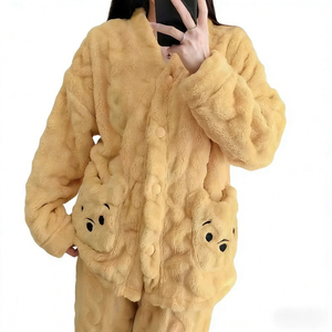 Meistverkaufter Damen-Pyjama-Set aus Jacquard, Atmungsaktiv, Romantisch, für Herbst und Winter, Warm, mit Elastischem Bund und Langen Ärmeln - Product Image 6