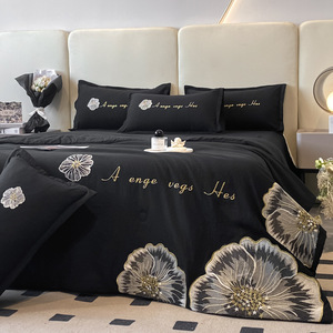 Bộ chăn ga gối hè kiểu Châu Âu mới <span class=keywords><strong>2025</strong></span>, 4 món, chất liệu mềm mại thân thiện với da, bán buôn, dùng trong nhà, đồ dùng giường ngủ mùa hè, mua sắm - Product Image 4