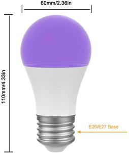 UV LED Bulb 7W A19 Bulb Light With UVA Level 395nm Glow in the Dark for Blacklight Party, Body <strong>Paint</strong> Fluorescent