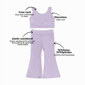 Proveedor Profesional de Conjuntos de Ropa para Niños, Conjuntos de Ropa de Yoga para Niña, Casuales y Transpirables, sin Mangas, para Verano - Product Image 2
