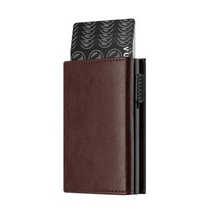 Porte-cartes en cuir avec rabat, portefeuille anti-RFID, porte-cartes de crédit, portefeuille en aluminium - Product Image 2