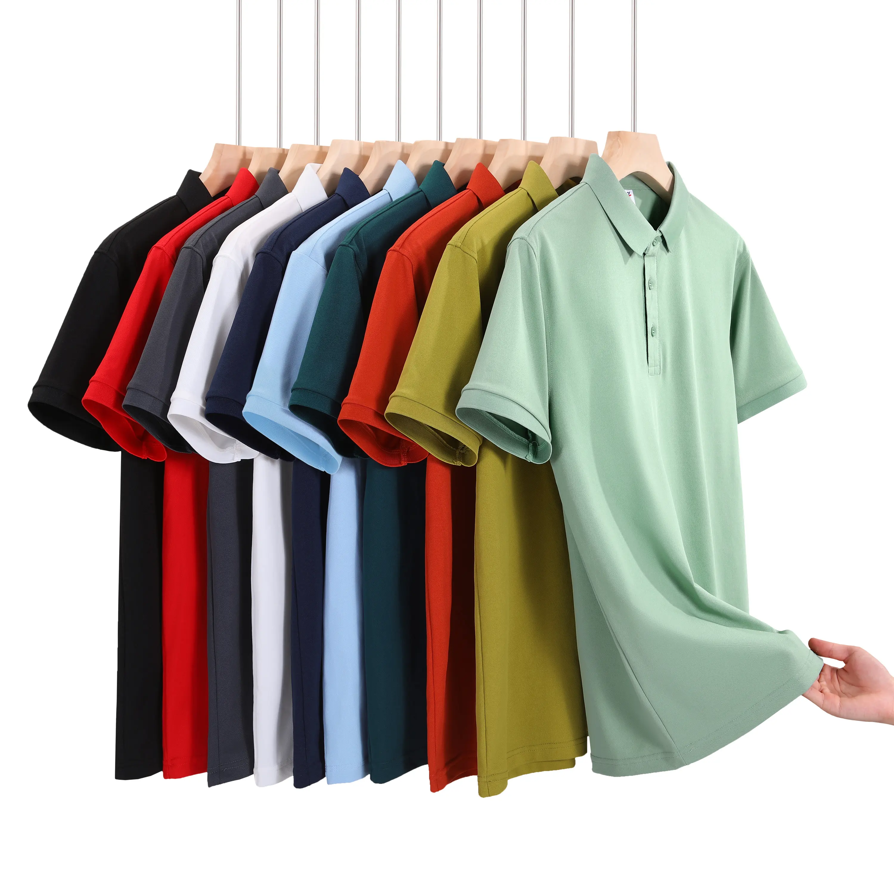 Nieuw Design Hoge Kwaliteit Custom Print 55% Katoen 45% Spandex Polo T-Shirt Polyester Man Verjaardagscadeau T-Shirt