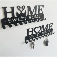 Porte-clés mural en métal noir, support mural pour clés avec découpe silhouette, organisateur de clés mural pour entrée, décoration intérieure, cadeau