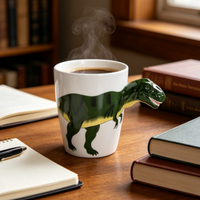 Jolies tasses à café en céramique avec un design animal 3D mignon, 450 ml, grande capacité, compatibles lave-vaisselle et micro-ondes, pour les fêtes, la maison, le bureau
