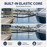 HOMFUL Corde d'amarrage marine élastique de 1,2 m avec crochet en acier inoxydable 316, âme élastique de 10 mm, pour l'amarrage de jet-skis et de kayaks