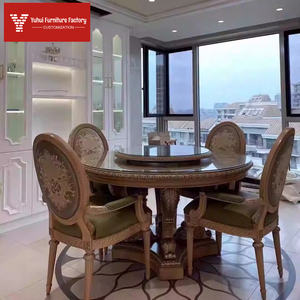 ชุดโต๊ะอาหารและเก้าอี้ไม้แผ่นปิดผิวลายไม้แบบผสมผสาน สีอ่อน สไตล์ยุโรป หนึ่งโต๊ะหกเก้าอี้ - Product Image 3