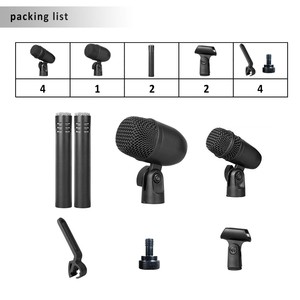 Kit de Micrófonos de Batería Premium de Fábrica al por Mayor, Micrófonos de Sonido Estable con Clips para Actuaciones en Vivo de Bandas - Product Image 2