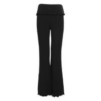 Pantalon de danse pour femmes, faux pantalon deux pièces à bas évasé, pantalon long de yoga pour adultes