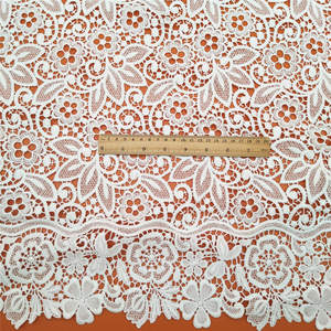 Encaje Floral Exquisitamente Bordado sobre Seda de Leche, Tela Delicada Soluble en Agua para Vestidos de Novia - Product Image 4