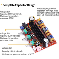 XH-M139 2.1 canaux amplificateur audio de puissance 12V-24V large tension TPA3116D2 2*50W + 100W amplificateur de puissance
